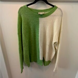 Anthropologie green and white sweater